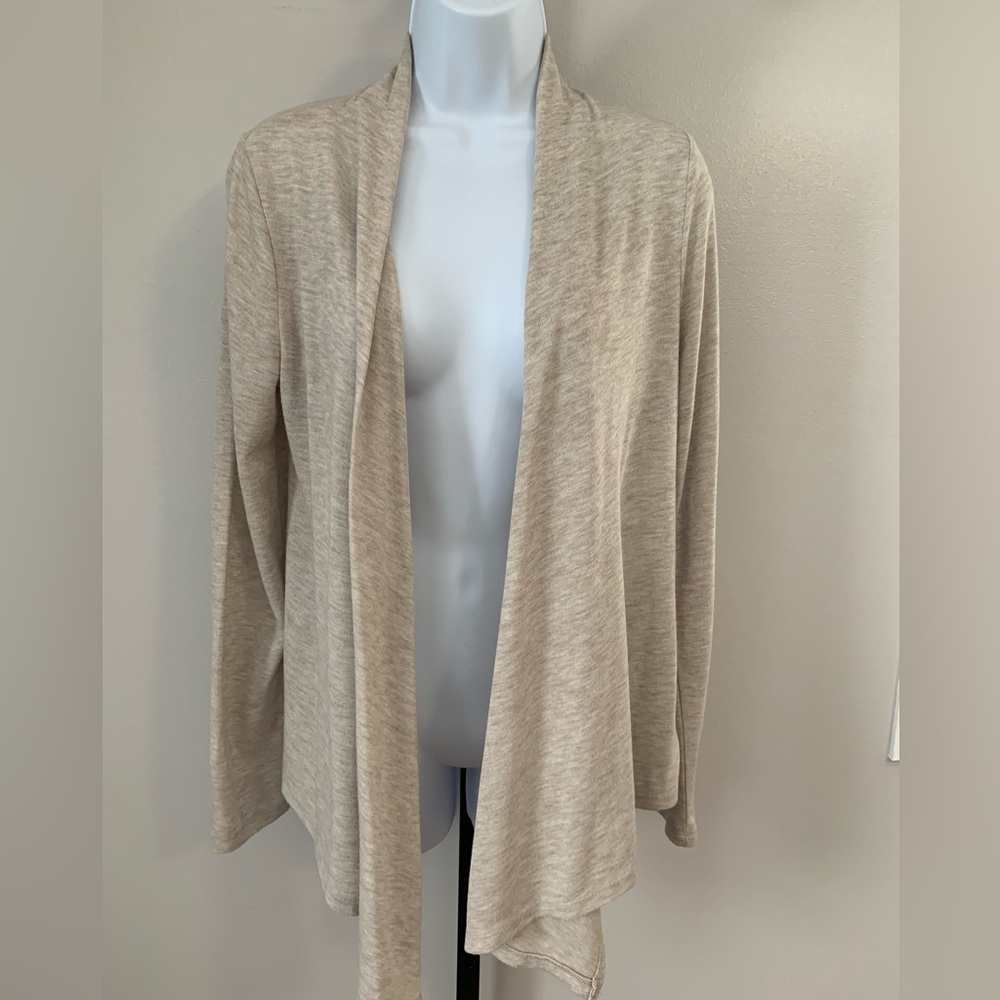 Ambiance Light Tan Open Front Cardigan